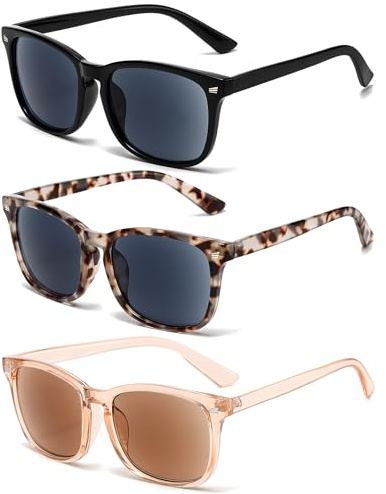 Fsread 3er-Pack Sonnenlesebrille Lesebrille Outdoor-Sonnenleser Getönte Lesehilfe Klassisch Retro Stil UV400 Schutz für Herren und Damen +1.25