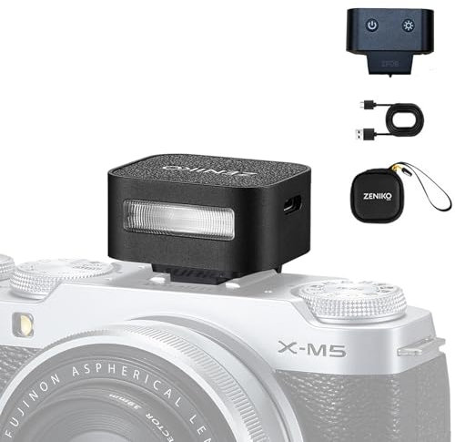ZENIKO ZF08 Mini Kamera Blitz Speedlite 440 Full Power Blitze CCT 6500K + 200K Eingebauter Akku für Sony Canon Nikon Fuji Olympus Single-Contact Hotshoe Kameras