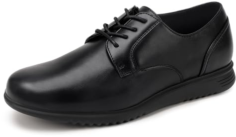 Mofri Mens Dress Shoes Casual Oxfords Shoes for Men Lace-Up Casual Dress Sneakers for Office Business Formal Comfortable Lightweight Cushioning Walking Shoe(Black,10)