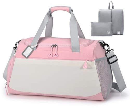 BAGZY 55 x 35 x 25 cm Hyttväska Undersäte Hyttbagage för Klm Lufthansa Ryanair 55x35x25 Vattentät 50L Reseväskor Lätt Bär på Resväska Helg Sjukhus Bagage Vikbar Kvinnor Män rosa