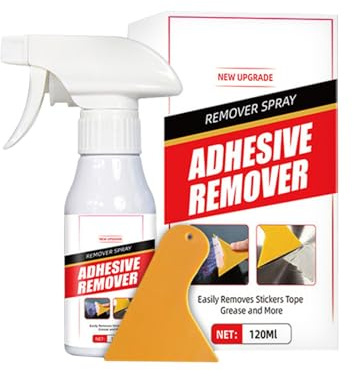 Spray removedor de adhesivo, pegamento de 120 ml, eficaz y fácil de quitar para cinta, etiquetas, calcomanías, etiquetas, calcomanías de coche, vidrio, puertas, suelos; no deja hojas, seguro para