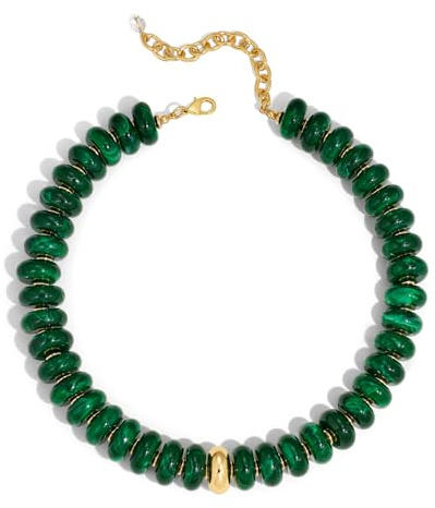 LILIE&WHITE Damhalsband multifärg, slående pärlhalsband av högkvalitativ harts, trendiga retrosmycken med pärlor i stora format för fritid halsband