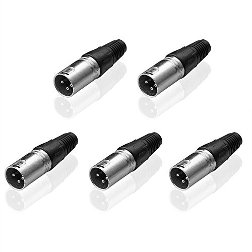 Sienoc 5 x Mikrofonstecker 3-polig, Geschraubte Zugentlastung.