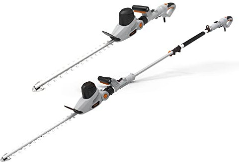 VonHaus Pole Hedge Trimmer 2 in 1 Extendable Telescopic Hedge Cutter 600W – Corded Electric, 45cm Cutting Length, Shoulder Strap, 10m Cable, Adjustable Head, 2 Stage Safety Trigger, 5kg Weight
