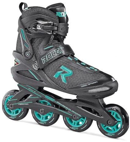 Roces Icon, Pattino in Linea da Donna, Nero/Aqua, 40