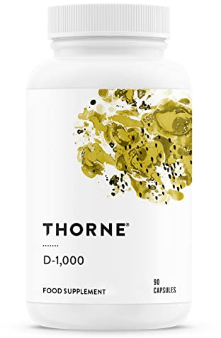 Thorne Vitamin D-1000, 90 Capsules | Vitamin D3 Supplement (1,000 IU, 25 mcg), Supports Bones, Teeth, Muscle Function, and Immune System