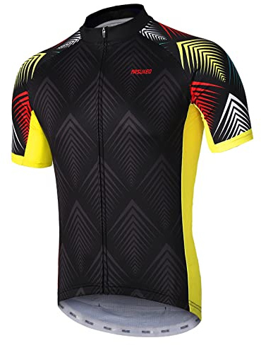 ARSUXEO Herren Radtrikot mit Kurzen äRmeln, MTB-Trikot, Helles Fahrrad-T-Shirt, Atmungsaktives Radoberteil ZY850 XXL