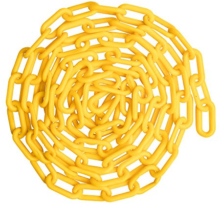 US Weight (Made in USA) 2 x 100' Yellow Plastic Safety Chain ft. SunShield UV Resistant Technology