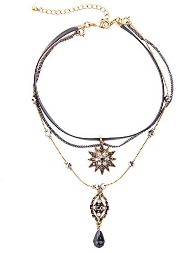 Casvno Choker Necklaces for Women, Layered Stars Pendant Necklace Jewelry