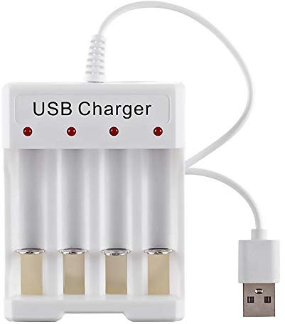 Caricabatterie per Pile Ricaricabili a 4 Slot Caricatore per Pile Ricaricabili AA AAA Nichel Idrogeno