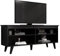 Madesa TV Schrank, Fernsehtisch für TV bis 55 Zoll, für Wohn- und Schlafzimmer, 136 x 38 x 58 cm, aus Holz – Schwarz
