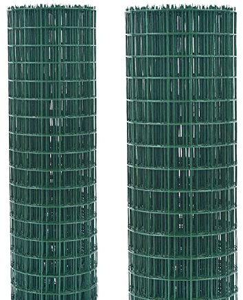 90cm x 10m PVC Coated Wire Fencing Chicken Wire Mesh Garden Netting - Green Vegetable Fruit Bush Bird Guard - Tree Barrier Fencing Roll - Heavy Duty Climbing Plant Trellis Protection