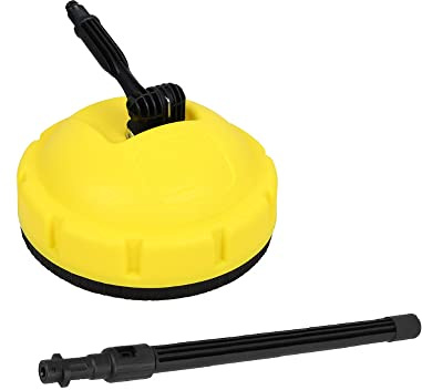 Trade-Shop Limpiador de superficies/cepillo giratorio con lanza de extensión para terraza garaje compatible con limpiadores de alta presión Karcher K2 K3 K4 K5 K6 K7
