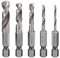 Saipor 5pcs Coffret de Forets à Métaux 1/4 Hexagonale Changement Rapide Court Mèche HSS M2 Forets Hélicoïdaux pour Bois, Plastique et Métal Tendres pour Renvoi d'Angle