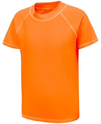 Aisyee Rash Vest Boys Swim Top Kids Swim Shirt Age 6-7 Years Orange