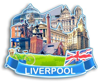 Quwsne Calamite per frigorifero Liverpool Regno Unito, Magnete da frigorifero, Souvenir da viaggio in città, Regali turistici, 3D, Monumenti classici fatti a mano, Decorazione per la casa, 1301