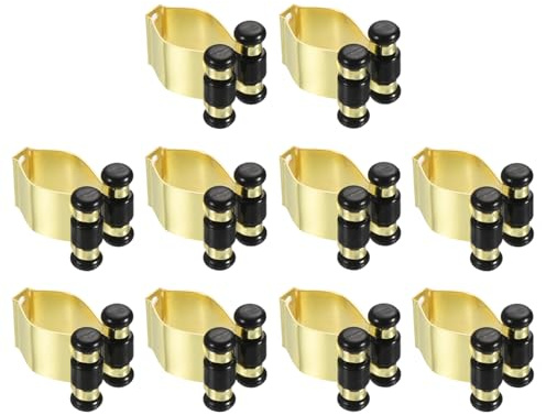 PATIKIL Pinces de Queue de Billard en Métal, Lot de 10 Clips de Support de Queue de Billard, Clips de Support de Queue de Billard pour Montage Mural, Ton Or