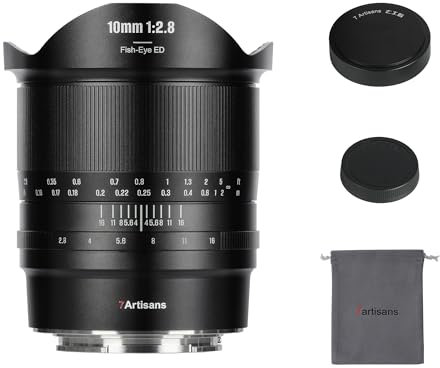 7artisans Lente ojo de pez ultra gran angular F2.8 II de 10 mm F2.8 II, enfoque manual de 185° para cámaras Nikon Z-Mount Mirrorless Z7II/Z6II/Z5/Z6/Z7/Z9