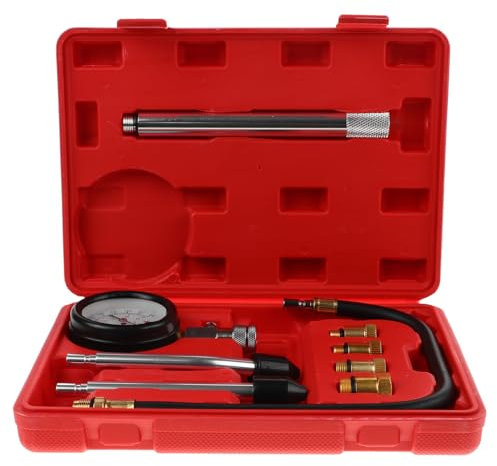 BELLIFFY Kit Misuratore Compressione Cilindro Auto Strumento Riparazione Manometro Pressione Misuratore