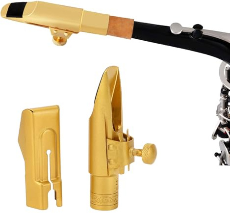 Bocchino Sassofono in Metallo ALTO, Bocchino EB ALTO Sax 6C per Giocatori di Sax con Copertura Scorrevole, Alta Forza e Suono Luminoso, Strumenti Musicali Accessori