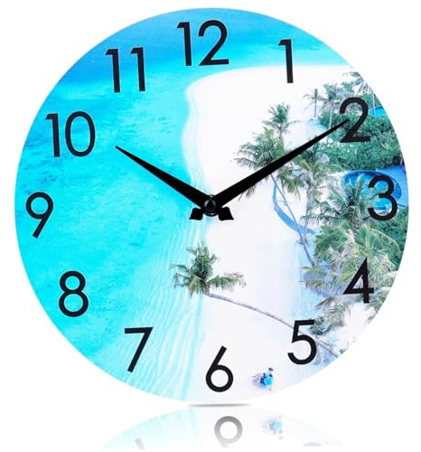 Ligeinsrk Outdoor -Uhr 12 '' Acryl Waterdosientes Außendauer Walluhr Beach Coastal Themenpool für Außen im Innenbereich Gebrauch Dekoruhr