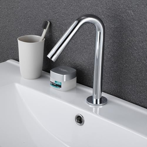 Infrared Basin Tap Sensor Tap Hot and Cold Bathroom Taps Automatic Sensor Tap Bathroom Mixer Tap Basin Battery Powered,Black,Tall Basin Taps
