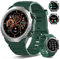Militaire Montre Connectée Homme Femme avec Appel Bluetooth, 1.39 HD Smartwatch Motre Sport avec 110+ Modes Sportifs, Podometre Cardiofrequencemetre Sommeil, Etanche IP68 pour Android/iOS, Vert