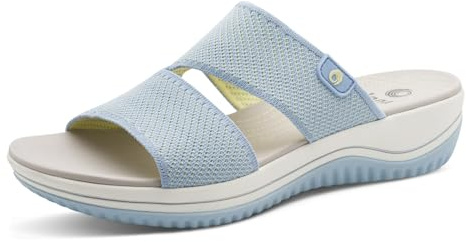 Jana Coshy Wedge/Plat Mule 8-27270-43, Sandalia con talón Mujer, Sky Sun, 37 EU