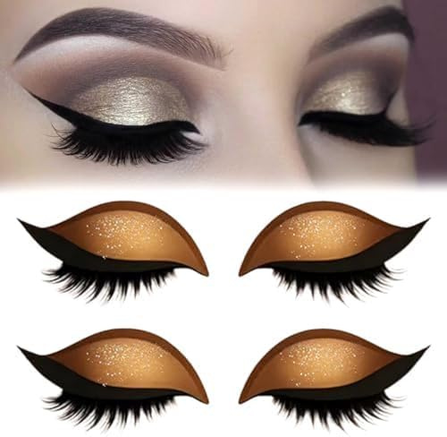 Lazy Eye Shadow Eyelash Patch, adesivi riparatori per ciglia e ombretto, resistenti all'acqua e al sudore, tagliabili liberamente, ciglia finte naturali per il trucco femminile (Oro*2)