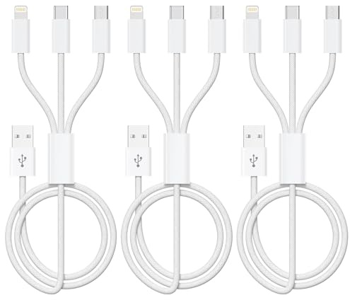 GIANAC Multi USB Kabel [3Stück 1.2M] ladekabel 3 in 1 schnellladekabel
