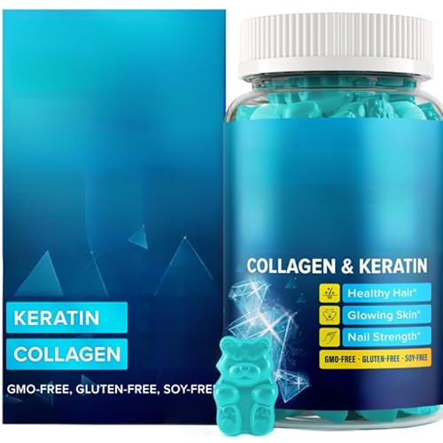 Caramelle gommose alla cheratina, collagene e biotina - Rendi i tuoi capelli e le tue unghie più belli - Contiene multivitaminici naturali, adatti sia per uomini che per donne （1 PZ）