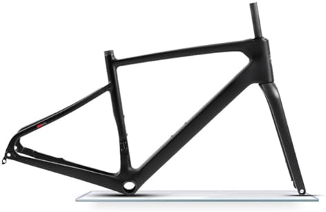 HZXQCVB Cadre De Vélo De Route Gravel Carbone 700C 45CM/48CM/51CM/54CM Cadre avec Freins À Disque Avant 12 X 100mm Arrière 12 X 142mm Axe Traversant Câblage Interne(Black,510MM)