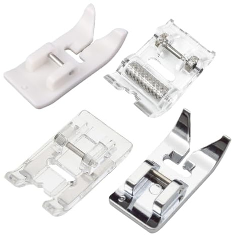 YUZNA Kit di accessori multifunzione per piedini per tessuti (4 pezzi), kit di piedini per macchina da cucire, piedino per macchina da cucire, accessori di ricambio per macchine da cucire