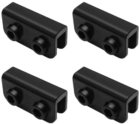 Snorvixre 4 piezas de enchufe de repuesto rectangular soporte marco soporte soporte toldo tienda poste accesorios pabellón abrazaderas de plástico