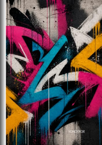 YONDER3R NOTEBOOK - Urban Chaos: Vibrant Spray-Painted Graffiti – Street Art Notebook | Premium Lined Journal | 7 × 10 Inches | 160 Lined Pages