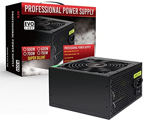 EVO LABS BR600-12BL E-600BL 600W 120mm Black Silent Fan PSU - (Components > Power Supplies PSU) +)
