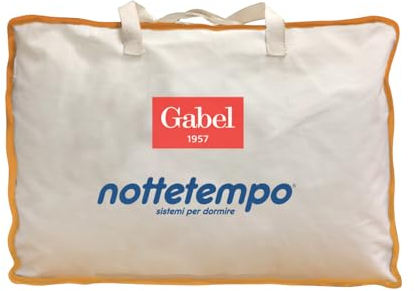 Gabel Nottetempo Piumino Caldissimo 235 gr/mq, Imbottitura 30% Piumino, 70% Piumetta, Fodera Puro Cotone, Bianco, A Una Piazza E Mezza, 205 x 200 x 2 cm