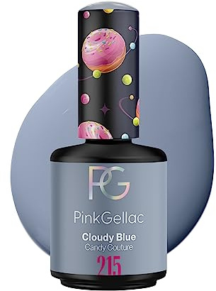 Pink Gellac UV Gel Nagellack - 215 Cloudy Blue 15 ml - Lang Anhaltend UV Nagellack Blau - Gel UV für 14 Tage Nägel in Salonqualität - Made in Holland