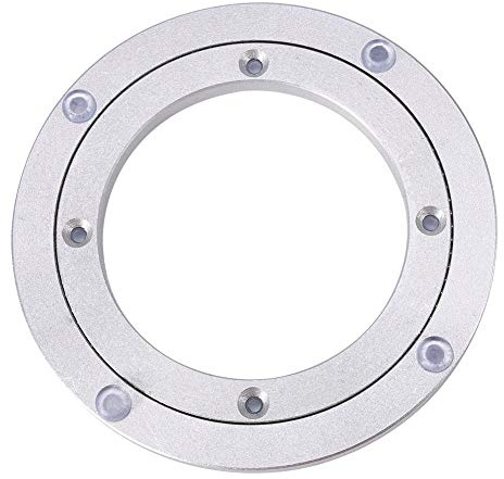 Gorgeri Tavolo con supporto rotante in lega di alluminio resistente Piatto girevole Piatto da pranzo rotondo Piatto girevole liscio(8Inch *H8.5MM)