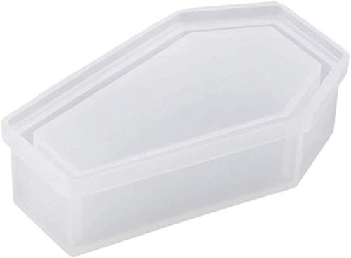 POFET Molde de silicona para caja de almacenamiento, molde de ataúd de silicona, molde de almacenamiento de joyas, molde de fundición para manualidades, herramienta de bricolaje de Halloween