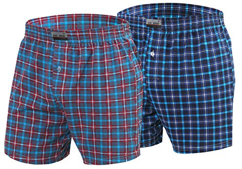 Korta pyjamasbyxor i bomullspläd för män 2-pack