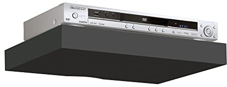 RBUK Media Floating Shelves, Gloss White, Black/Anthracite, for Game Consoles, DVD Player, Cable Boxes, Wall Mounted 1 Tier Media Shelf (Anthracite)