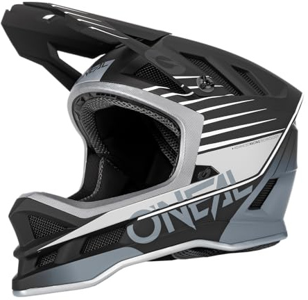 O'NEAL | Casco de bicicleta de montaña | MTB Downhill | Aberturas de ventilación para el flujo de aire, carcasa exterior de ABS | CASCO BLADE POLYACRYLITE Delta V.22 | Adulto | Negro gris | Talla XS
