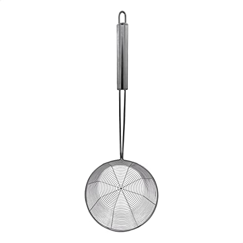 EUROXANTY Schiumarola in filo | Colino con manico | Schiumarola per friggere | Colino in acciaio inox | Grande capacità | Manico extra lungo | 17 cm