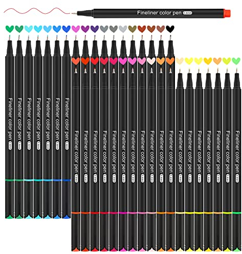 Funnasting Fineliner Stift, 36 Farben Feine Filzstifte 0.4mm Spitze, Feiner Spitze zum Schreiben, Ausmalen, Markieren, Journaling Comics, Ideal für Bullet Journal Zubehör