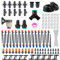 ILIKEPOW Drip Irrigation System 50ft+50ft Irrigation Pipe Automatic Micro Drip Irrigation Kit Self Watering System Adjustable Nozzle Sprinkler Sprayer Dripper for Flower Bed, Patio, Garden, Greenhouse