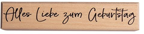 Rayher Stempel Holz Alles Liebe zum Geburtstag, 2 x 10 cm, Stempel Geburtstag, Holzstempel zum Gestalten von Karten, Umschlägen, Geschenken, Motivstempel, Butterer Stempel, 29246000