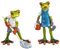 formano 2er Set lustige Frösche Hausputz 16 cm Figur Froschpaar Deko Putzfrau Putzmann