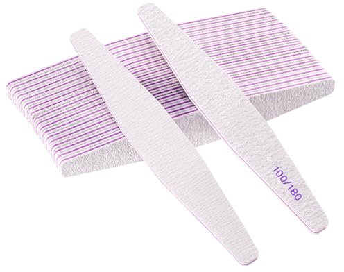 20 lime per unghie, lima per unghie professionale a doppio lato, riutilizzabile 100/180 grit per saloni di manicure, fai da te per nail art