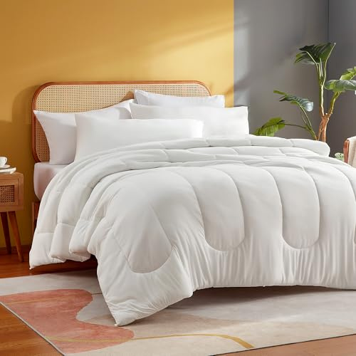 Sonive Bettdecke 135x200, Ganzjahresdecke 300 GSM Füllung, Öko Tex Weiß